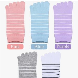 Toe Socks - Blue & White